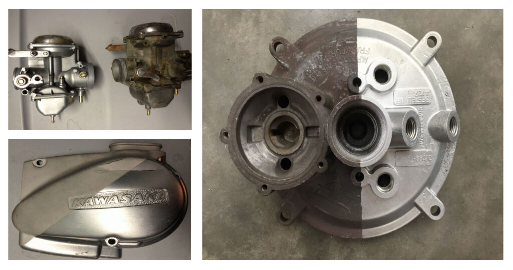 Vapor Honing Before and after