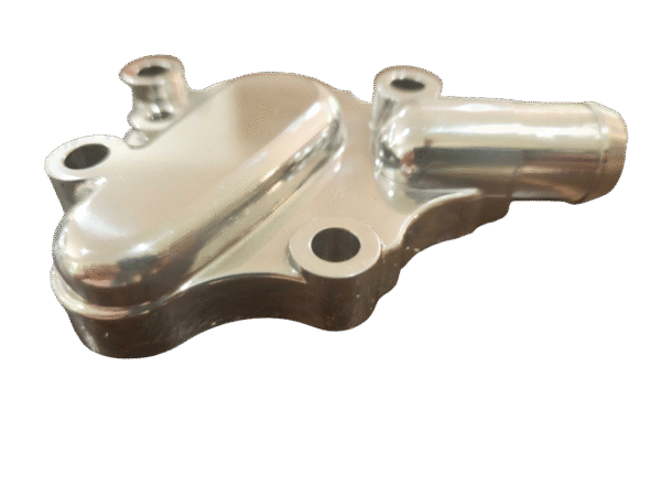 1987 – 1994 Honda CR125 Water Pump Cover Polished Aluminum - Image 3
